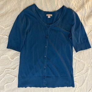 Merona, small, short sleeve cardigan, blue